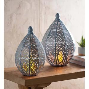 Christmas Lighting Decorative Iron Metal <b>Candle</b> Lantern <b>Grey</b> Color for Living Room Tabletop Decor Lantern Handmade - Product Image 3