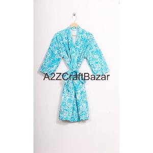 Bata de Invierno para Mujer, Hecha a Mano, Tejida, de Lujo, con Cuello en V, Cordón Ajustable, Manga Larga, Suave, Transpirable, de Secado Rápido, 100% Algodón - Product Image 6