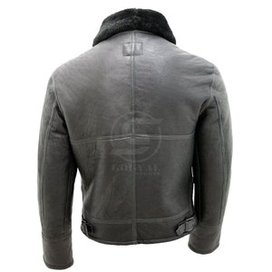 Chaqueta de Cuero de Oveja de Diseño Personalizado, Chaqueta de Invierno para Hombre de Color Sólido, Chaqueta de Cuero de Oveja para Hombre en Oferta - Product Image 4