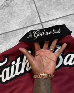 Blouson Homme en Cuir Double Couche Style Letterman, Coupe-Vent Printemps, Fermeture Éclair, Logo Brodé Personnalisé, Motif Tête de Mort - Product Image 5