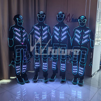 Trajes de Baile Tron con Luces LED y Fibra Óptica, Programables, de Alto Rendimiento, 433 Piezas