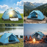 Moustiquaire bleu indigo imperméable pour enfants, idéale pour le jeu et les loisirs, pour 3-4 personnes, pour jardin et cour, automatique, quatre saisons, portable, protection solaire