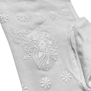 Mangas Protectoras de Poliéster Blanco Antibacterianas con Protección UV, Elásticas en 4 Direcciones, de Uso General, con Bordado Floral y Orificio para el Pulgar - Product Image 2