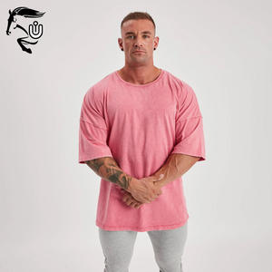 2024 camiseta de bambú de algodón con lavado ácido para hombres súper suave tela de punto ligera con estampado personalizado camisetas lisas de tendencia de Pakistán - Product Image 3