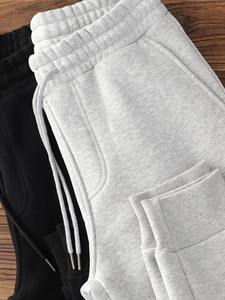 กางเกงวอร์มลำลองสำหรับผู้ชาย, กางเกงกีฬาผูกเชือกข้อเท้าผ้ากำมะหยี่หนาย้อนยุคอเมริกันสูง - Product Image 6