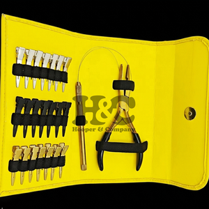 Gold Hair Extension <b>Tools</b> <b>Kit</b> Plier Yellow Pouch <b>Mini</b> Black Hair <b>Tool</b> <b>Kit</b> Stainless Steel Tape Clip Loop logo offer Hair Clip - Product Image 2