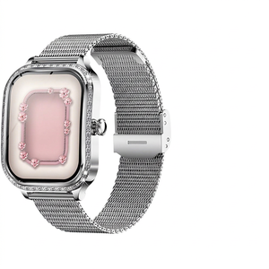 Montre connectée MK88 1,75 pouces pour femmes, moniteur de fréquence cardiaque et de pression artérielle, étanche IP67, tracker de fitness avec écran tactile et bleu - Product Image 2