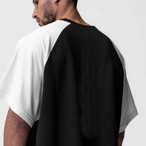 Camiseta de manga raglán de gran tamaño para hombre personalizada OEM con ajuste cómodo perfecto para uso diario informal y Atlético - Product Image 4