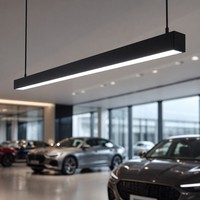 Luminaire linéaire LED suspendu en aluminium de 1200 mm pour salle d'exposition automobile, 6000K, dimmable, lampe de plafond pour hall d'exposition