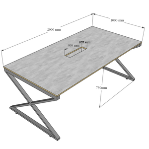 XConcept HBXC012 200x100cm Luxury Contemporary Wood Meeting <b>Table</b> for 6 Adjustable <b>Office</b> Furniture Hotels Conference Rooms - Product Image 4