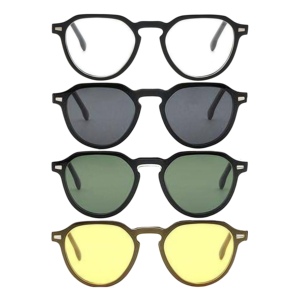 Acetate khung + tac Clip-on phân cực Kính mát thời trang đa màu ngày đêm sử dụng Retro vuông quang đầy đủ rim thoải mái - Product Image 6