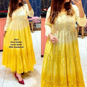 Hand Block Print <b>Floral</b> Dress, Indian Tunic, Vintage Bohemian Style Summer Salwar Kameez Pakistani Fashion - Product Image 2