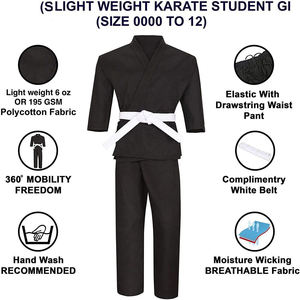 MONO RIDERS Lightweight 220g 100% Cotton Loose Karate <strong>Gi</strong> Student Martial Arts Uniform for Adults Sports Wear - Product Image 5