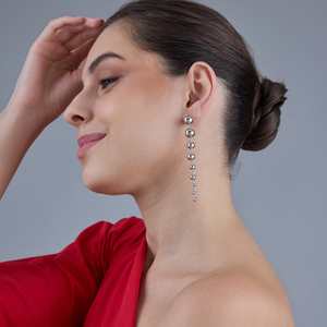 Vintage Gold-Plated Pearl Drop Earrings for Party Ball Pattern Brass & Zinc Alloy - Product Image 1
