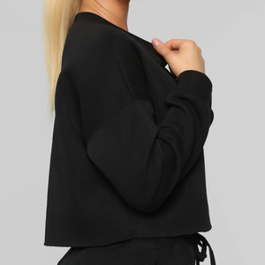 Sweat à capuche pour femmes en polaire douce respirante recadrée nouveau design OEM logo personnalisé/sweat à capuche de course léger et confortable pour femmes hiver - Product Image 2