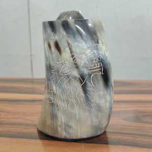 Auténtico hecho a mano genuino vikingo beber cuerno taza tallada estilo Ángel Pulido y Natural Premium artesanía hecha a mano - Product Image 5