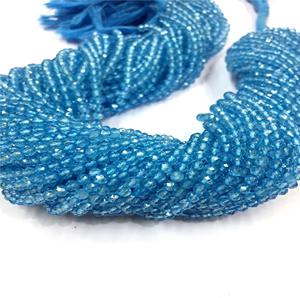 Cuentas de Topacio Azul Cielo Redondas Facetadas de 3 mm, 13 Pulgadas, Certificadas por Terceros para la Fabricación de Joyas - Product Image 3