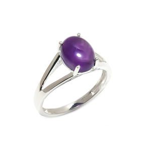 Anillos de joyería fina de Plata de Ley 925 de estilo clásico al por mayor, piedra preciosa de cabujón de amatista para su regalo de boda del Día de San Valentín - Product Image 2