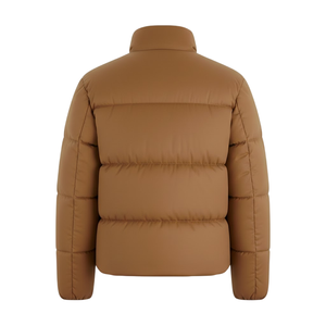 Chaqueta Acolchada de Invierno para Hombre, Estilo Urbano, Color Marrón, con Cuello Alto, Cálida, Ligera, Rellena de Algodón - Product Image 3