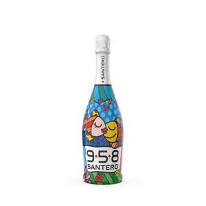 958 SANTERO BRITTO, ekstra kuru köpüklü şarap, 750 ml, 25.36 oz, alkol içeriği 11,5%, uluslararası sanatçı tasarımı