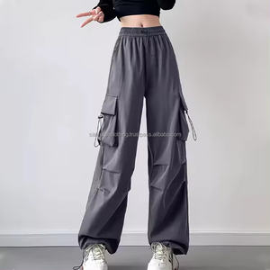 Pantalones personalizados de Punto ligero para mujer, pantalones Cargo de alta moda Y2K, ropa informal de pana de punto de cintura media para mujer - Product Image 3