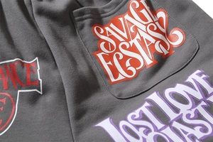 Short de Sport Homme Epais Lavé à l'Acide Streetwear Vintage avec Motif Solide Elastique Taille Moyenne Style Rue Haute - Product Image 6