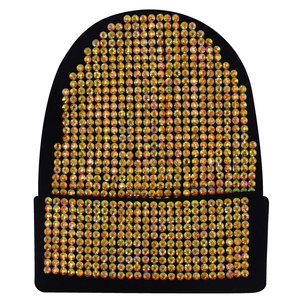 Gorro de Punto con Pedrería de Diseño Personalizado de Alta Calidad al por Mayor para Invierno, Proveedor Directo de Fábrica, Gorros de Jacquard con MOQ Bajo - Product Image 1