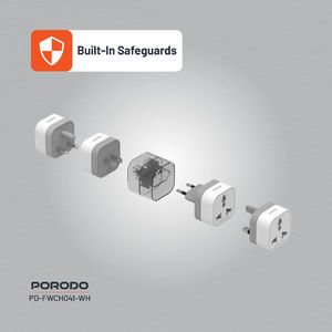 Porodo Universal <b>AC</b> <b>Power</b> <b>Adapters</b> Over 150 Countries Compatibility - Product Image 3