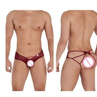 Low Waist Micro Perspective Spitze Männliches Dreieck Bett Verführer ische Kleine Tasche Hüfte Sexy Jungen Unterwäsche Dünne Flache Hose