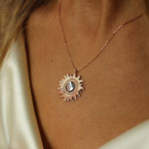 Coeur à l'intérieur du soleil collier en argent Sterling 925 Nature inspiré charme Design Unique cadeau d'anniversaire pour ses femmes bijoux - Product Image 4