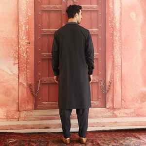 Conjuntos de Shalwar Kameez Largos para Hombre de Primera Calidad, con Cierre, Antiarrugas, Última Moda Étnica, Elegante, Transpirable, Opciones de Tallas Grandes - Product Image 3