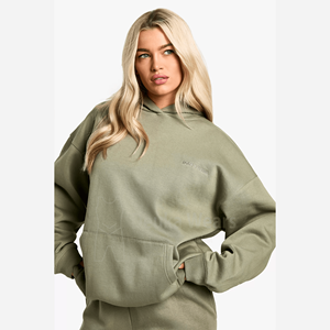Sudaderas con Capucha Personalizadas al por Mayor para Mujer, con Hombros Caídos, 80% Algodón, 20% Poliéster, Ropa Urbana con Mangas Largas - Product Image 1