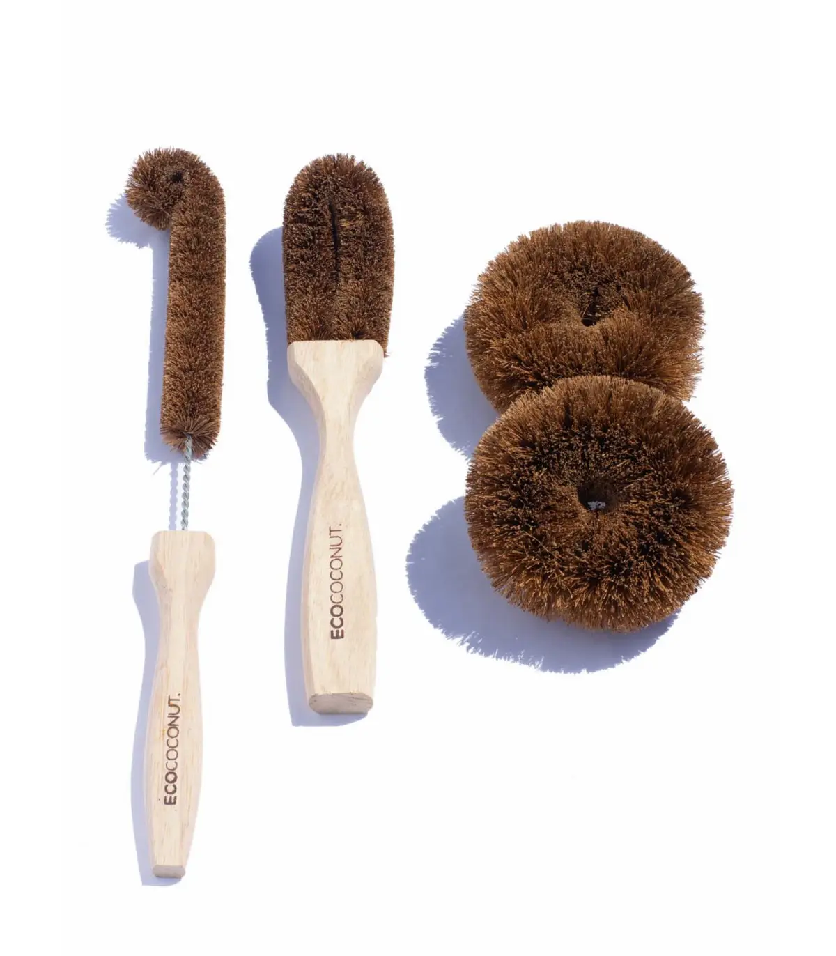 Brosse de nettoyage de bouteille de lave-vaisselle, manche en bois de fibre de coco