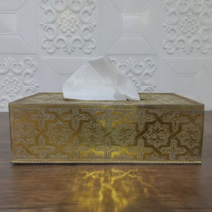 Porte-serviettes en métal de qualité supérieure nouveau Design élégant vaisselle porte-mouchoirs boîte à mouchoirs en laiton boîte de rangement de mouchoirs - Product Image 5