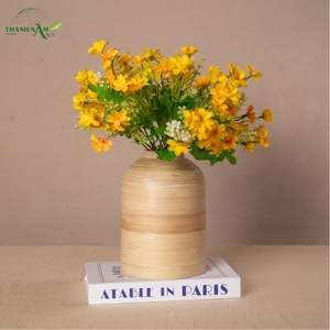 Vase de table en bambou tressé fait main, style Art déco, écologique, pour la décoration intérieure - Product Image 6