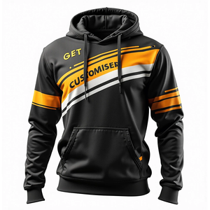 เสื้อฮู้ดดี้แบบซับลิเมชั่น ทนทาน สำหรับผู้ชาย ทรงโอเวอร์ไซส์ สไตล์สตรีทแวร์ ปรับแต่งได้ ผลิตจากผ้าโพลีเอสเตอร์ 100% ผสมผ้าฝ้ายเนื้อนุ่ม สวมใส่สบาย - Product Image 3