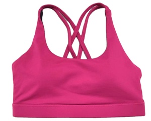 Sujetador de entrenamiento personalizado de color sólido, Sujetador deportivo de yoga, tirantes cruzados en la espalda, camisetas de gimnasio, ropa deportiva para mujer - Product Image 1