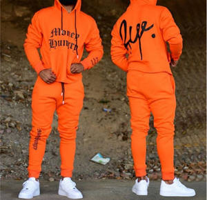 Conjunto de Sudadera con capucha informal transpirable de diseño personalizado de alta calidad para hombre, conjunto de forro polar, deportes de otoño e invierno para correr, estampado de talla grande - Product Image 2