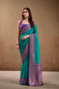 Magnifique collection de sarees en soie Banarasi de style Rajpath Aarchi pour les occasions festives, prix de gros - Product Image 3