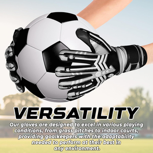 Guantes duraderos transpirables de portero de fútbol americano, protección para el pulgar, cierre con cordones, guantes unisex personalizables - Product Image 4