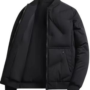 Veste d'hiver pour homme à imprimé, fermeture éclair décontractée, matière polyester, duvet, taille plus, pour la vente en gros de vestes pour homme - Product Image 1