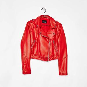 เสื้อแจ็คเก็ตผู้หญิงหนังแกะแท้แบบเย็บติดกัน-สัมผัสหนังแท้ กันน้ำและกันลม เทรนด์ฮาโลวีน - Product Image 6