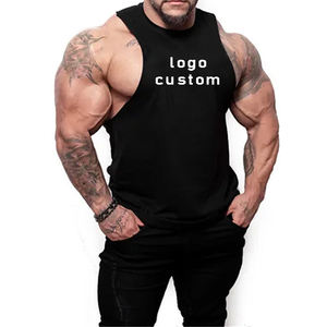 Best Seller Oem logo Personalizado Sólido Liso Culturismo Fitness Hombres camiseta sin mangas Hombres Sin mangas Algodón Gimnasio Stringer Chaleco - Product Image 1