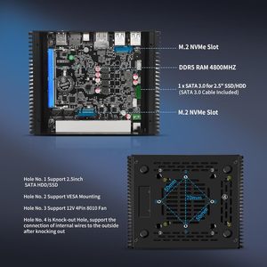 Dispositivo <span class=keywords><strong>de</strong></span> <span class=keywords><strong>Firewall</strong></span> OPNsense CWWK N100 N150, Mini PC Router sin Ventilador, 6 x i226V 2.5GbE Lan, RAM DDR5, 2 x NVMe SSD, <span class=keywords><strong>Hardware</strong></span> Pfsense - Product Image 4