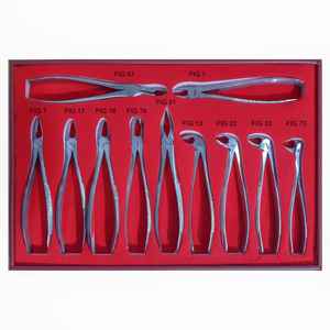 Nouvelle arrivée Lot d'instruments dentaires de 10 pinces d'extraction dentaire en acier inoxydable Instruments de chirurgie dentaire d'extraction - Product Image 3