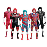 Tenues de football américain personnalisées imprimées par sublimation, ensemble maillot et pantalon en polyester respirant et lourd