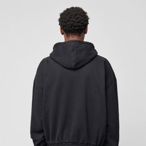 Sudadera personalizada para hombre con cremallera completa 100% algodón de alta calidad French Terry Blank Drop Shoulder Puff impresión Sudadera con capucha para hombre personalizado M - Product Image 3