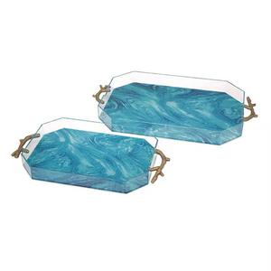 Plateau élégant en acrylique Judaica avec poignées, plateau de service et d'exposition en plastique transparent Lucite pour articles rituels juifs, nouveau design - Product Image 4