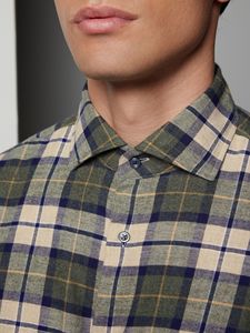 Chemise en flanelle pour homme, boutonnée, coupe classique, manches longues, chemise en flanelle à carreaux décontractée - Product Image 5