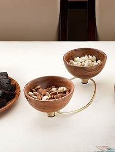 Bol décoratif en métal doré, élégant, fait à la main, pièce maîtresse pour la table à manger, le salon, la cuisine et l'ameublement - Product Image 4